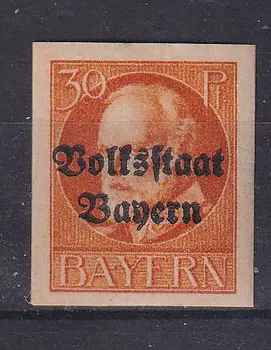 Altdeutschland Bayern  Nr 123 B Falz / Gummimängel / *