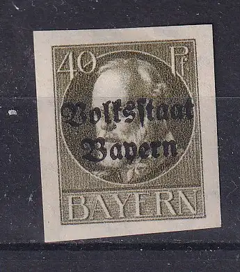 Altdeutschland Bayern  Nr 124 B Falz / Gummimängel / *