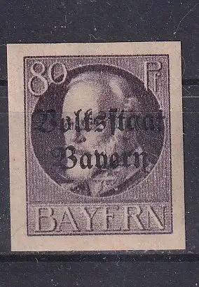 Altdeutschland Bayern  Nr 127 B Falz / Gummimängel / *