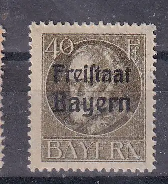 Altdeutschland Bayern  Nr 160 A Falz / Gummimängel / *