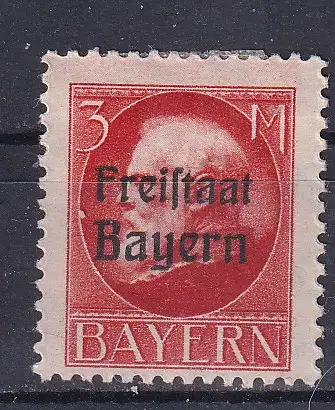 Altdeutschland Bayern  Nr 167 A Falz / Gummimängel / *