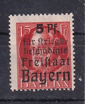 Altdeutschland Bayern  Nr 172 A Falz / Gummimängel / *