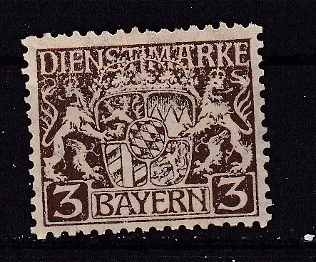 Altdeutschland Bayern Dienstmarken  Nr 16 Falz / Gummimängel / *