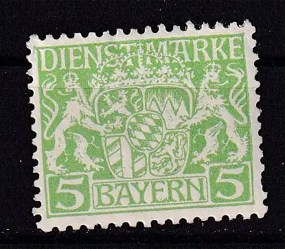 Altdeutschland Bayern Dienstmarken  Nr 17 Falz / Gummimängel / *