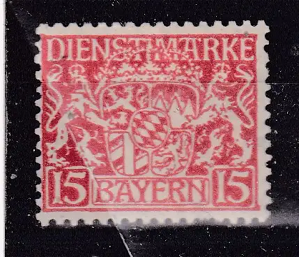 Altdeutschland Bayern Dienstmarken  Nr 27 Falz / Gummimängel / *