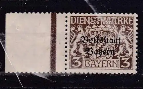 Altdeutschland Bayern Dienstmarken  Nr 30 Falz / Gummimängel / *