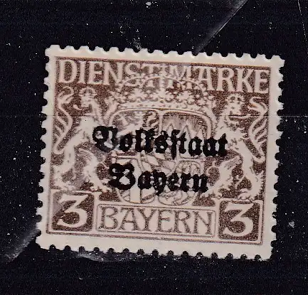 Altdeutschland Bayern Dienstmarken  Nr 30 Falz / Gummimängel / *