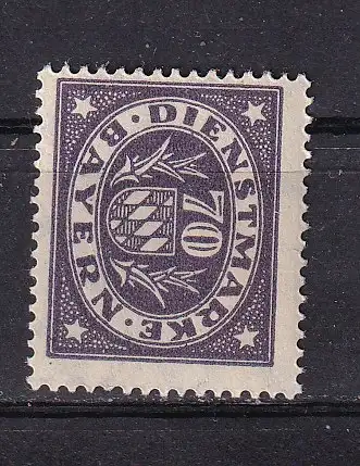 Altdeutschland Bayern Dienstmarken  Nr 52 Falz / Gummimängel / *