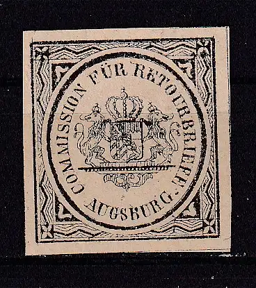 Altdeutschland Bayern Alle Untergebiete  Nr Retourenmarke Ohne Gummierung (*)