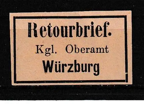 Altdeutschland Bayern Alle Untergebiete  Nr Retourenmarke Ohne Gummierung (*)