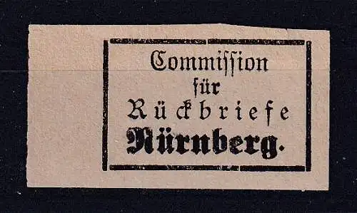 Altdeutschland Bayern Alle Untergebiete  Nr Retourenmarke Ohne Gummierung (*)