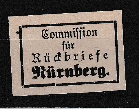 Altdeutschland Bayern Alle Untergebiete  Nr Retourenmarke Ohne Gummierung (*)