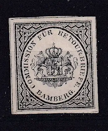 Altdeutschland Bayern Alle Untergebiete  Nr Retourenmarke Ohne Gummierung (*)