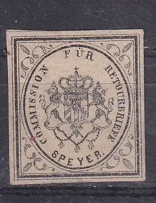 Altdeutschland Bayern Alle Untergebiete  Nr Retourenmarke Ohne Gummierung (*)