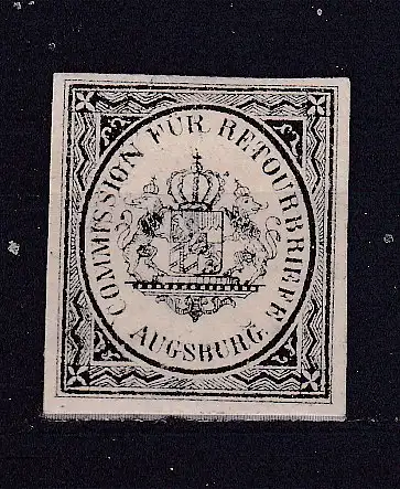 Altdeutschland Bayern Alle Untergebiete  Nr Retourenmarke Ohne Gummierung (*)