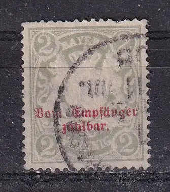 Altdeutschland Bayern Portomarken  Nr 13 Ohne Gummierung (*)