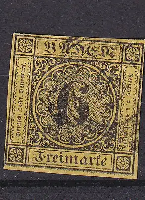 Altdeutschland Baden  Nr 7 Gestempelt (Posten)