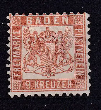 Altdeutschland Baden  Nr 20 Falz / Gummimängel / *