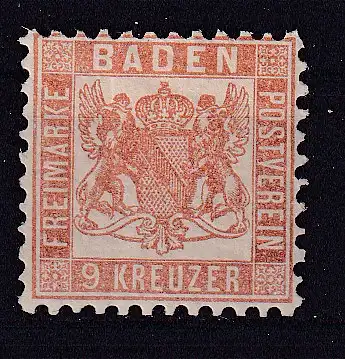 Altdeutschland Baden  Nr 20 Falz / Gummimängel / *