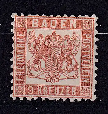 Altdeutschland Baden  Nr 20 Falz / Gummimängel / *