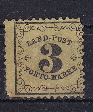 Altdeutschland Baden Landpost-Portomarken  Nr 2 x Falz / Gummimängel / *