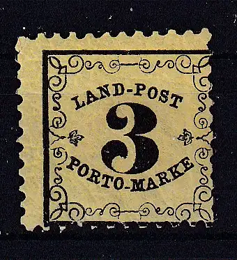 Altdeutschland Baden Landpost-Portomarken  Nr 2 x Falz / Gummimängel / *