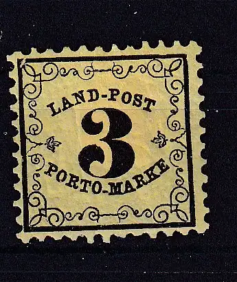 Altdeutschland Baden Landpost-Portomarken  Nr 2 x Falz / Gummimängel / *