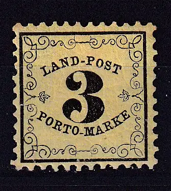 Altdeutschland Baden Landpost-Portomarken  Nr 2 x Falz / Gummimängel / *