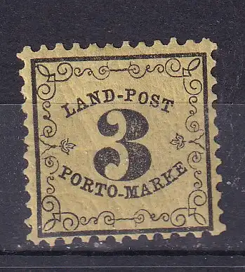 Altdeutschland Baden Landpost-Portomarken  Nr 2 x Falz / Gummimängel / *