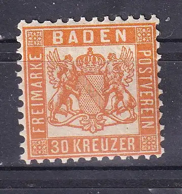 Altdeutschland Baden Landpost-Portomarken  Nr 22 Falz / Gummimängel / *