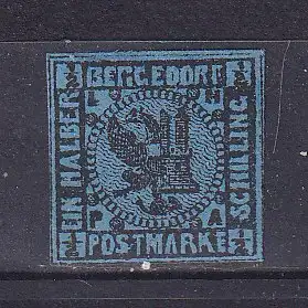 Altdeutschl. Bergedorf  Nr 1 a Ohne Gummierung (*)