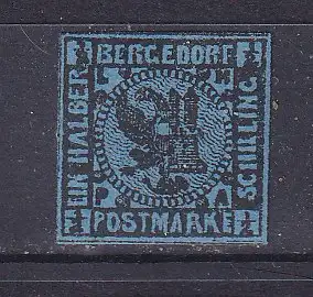 Altdeutschl. Bergedorf  Nr 1 a Ohne Gummierung (*)
