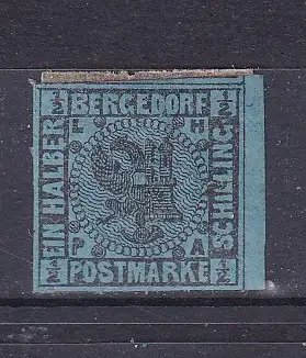 Altdeutschl. Bergedorf  Nr 1 a Ohne Gummierung (*)