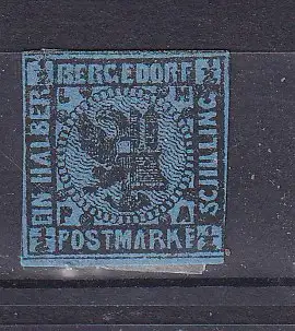 Altdeutschl. Bergedorf  Nr 1 a Ohne Gummierung (*)