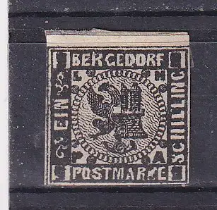 Altdeutschl. Bergedorf  Nr 2 Ohne Gummierung (*)