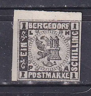 Altdeutschl. Bergedorf  Nr 2 Ohne Gummierung (*)