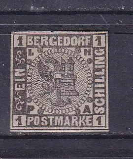 Altdeutschl. Bergedorf  Nr 2 Ohne Gummierung (*)