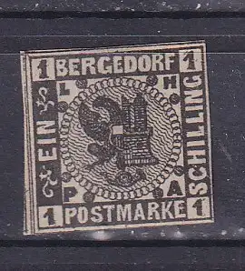 Altdeutschl. Bergedorf  Nr 2 Ohne Gummierung (*)