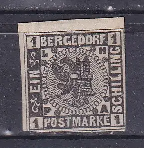 Altdeutschl. Bergedorf  Nr 2 Ohne Gummierung (*)