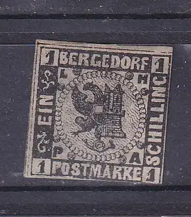 Altdeutschl. Bergedorf  Nr 2 Ohne Gummierung (*)