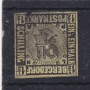 Altdeutschl. Bergedorf  Nr 2 Ohne Gummierung (*)