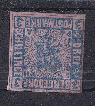 Altdeutschl. Bergedorf  Nr 4 Ohne Gummierung (*)