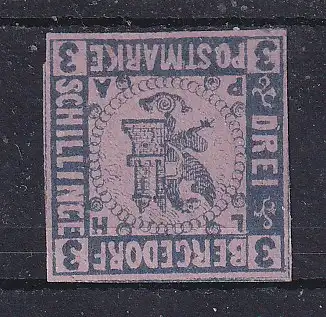 Altdeutschl. Bergedorf  Nr 4 Ohne Gummierung (*)