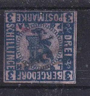 Altdeutschl. Bergedorf  Nr 4 Ohne Gummierung (*)