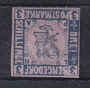 Altdeutschl. Bergedorf  Nr 4 Ohne Gummierung (*)