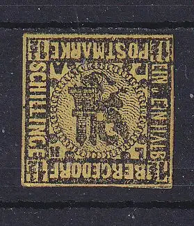 Altdeutschl. Bergedorf  Nr 3 Ohne Gummierung (*)