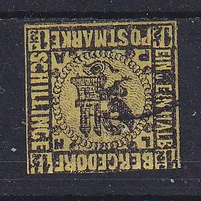 Altdeutschl. Bergedorf  Nr 3 Ohne Gummierung (*)