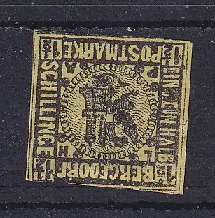 Altdeutschl. Bergedorf  Nr 3 Ohne Gummierung (*)