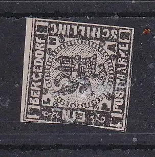 Altdeutschl. Bergedorf  Nr 3 Ohne Gummierung (*)