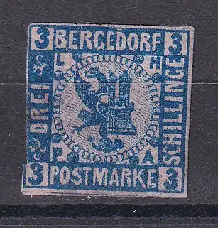 Altdeutschl. Bergedorf  Nr 4 Ohne Gummierung (*)